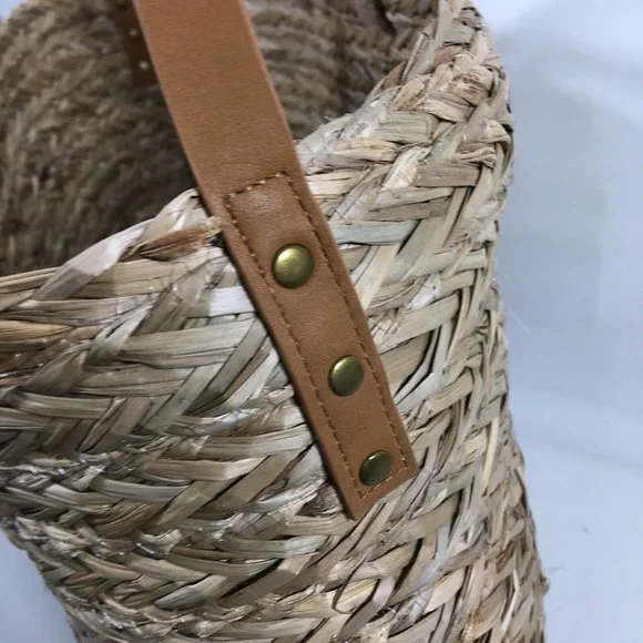 Hearth & Hand With Magnolia Natural Grass Woven Tote Bag 14 X 20” - Picture 5 of 12